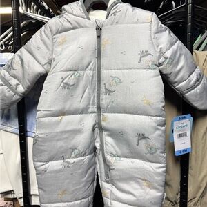 Carter's Light Gray Animal Print snowsuit